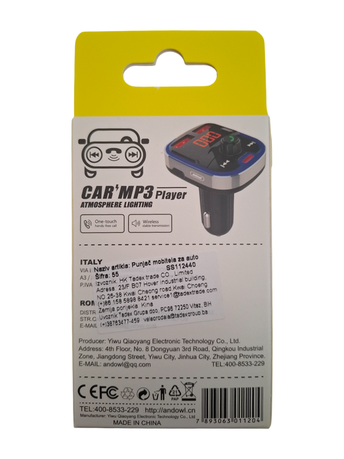 Auto MP3 plejer i auto punjač Q-C82