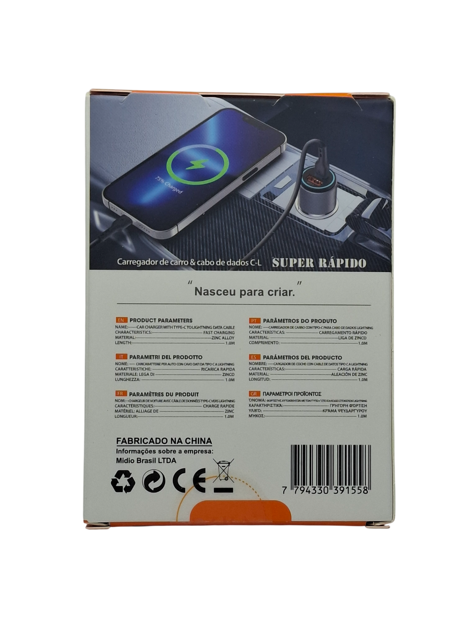 Auto punjač EZ-E01 sa kablom USB-C na Lightning