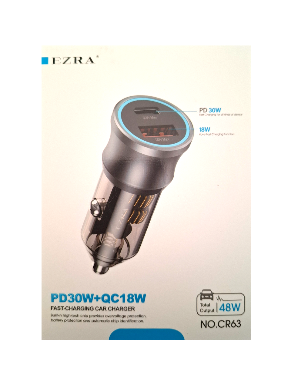 Auto punjač CR63 (PD 30W + QC 18W)