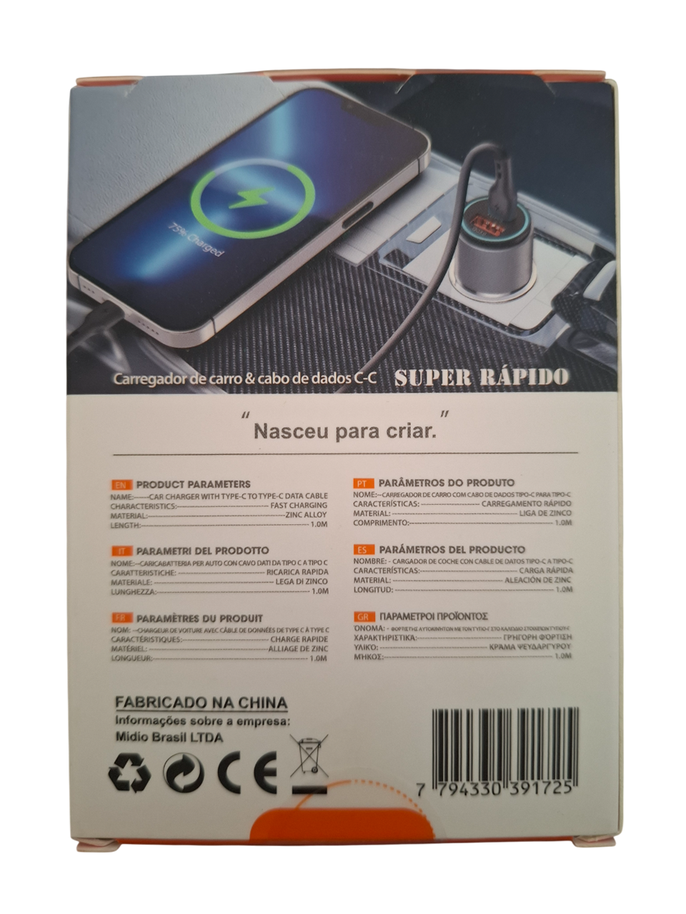 Auto punjač EZ-E02 sa USB-C kablom