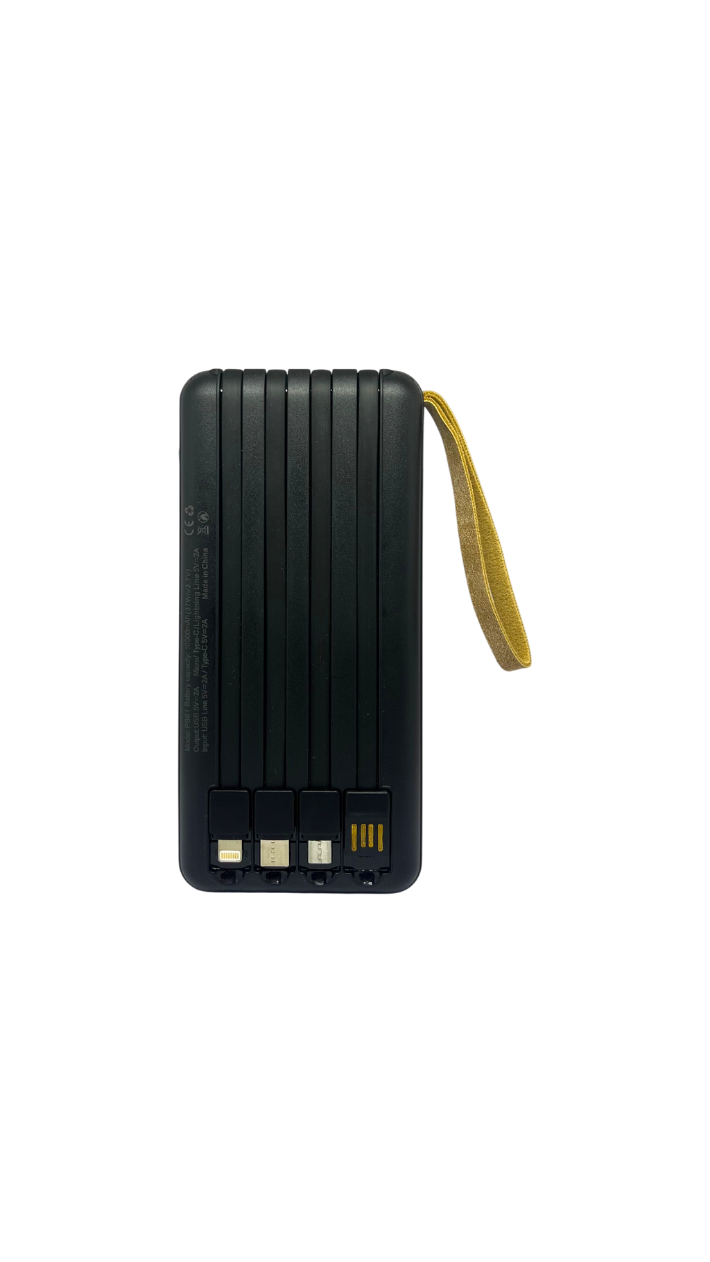 Prenosni punjač (Power Bank) sa kablovima PB61 10000 mAh crni