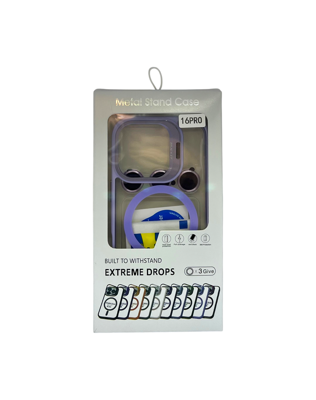 Metal Stand Case za iPhone 16 Pro - ljubičasta