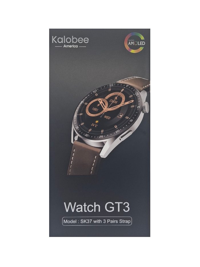 Pametni sat Kalobee GT3 sa tri zamjenjive narukvice - muški, crni