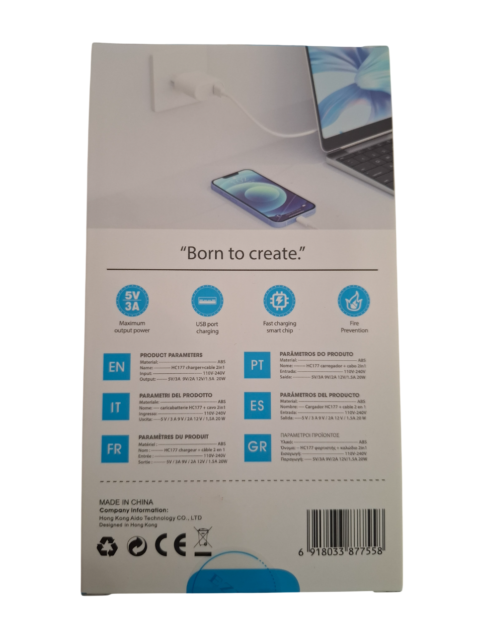 Set za brzo punjenje HC177 20W - USB-C na Type-C