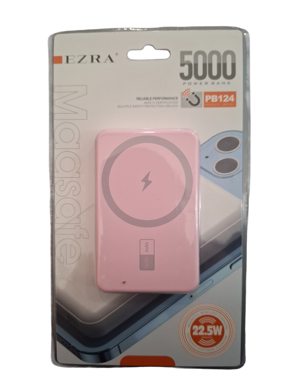 Prenosni punjač (Power Bank) MagSafe PB124 5000 mAh rozi