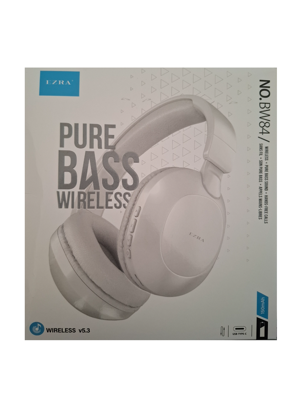 Pure Bass bežične slušalice BW84 - bijele