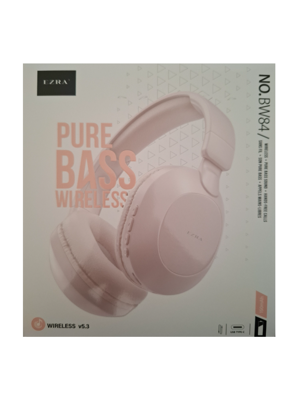 Pure Bass bežične slušalice BW84 - roze