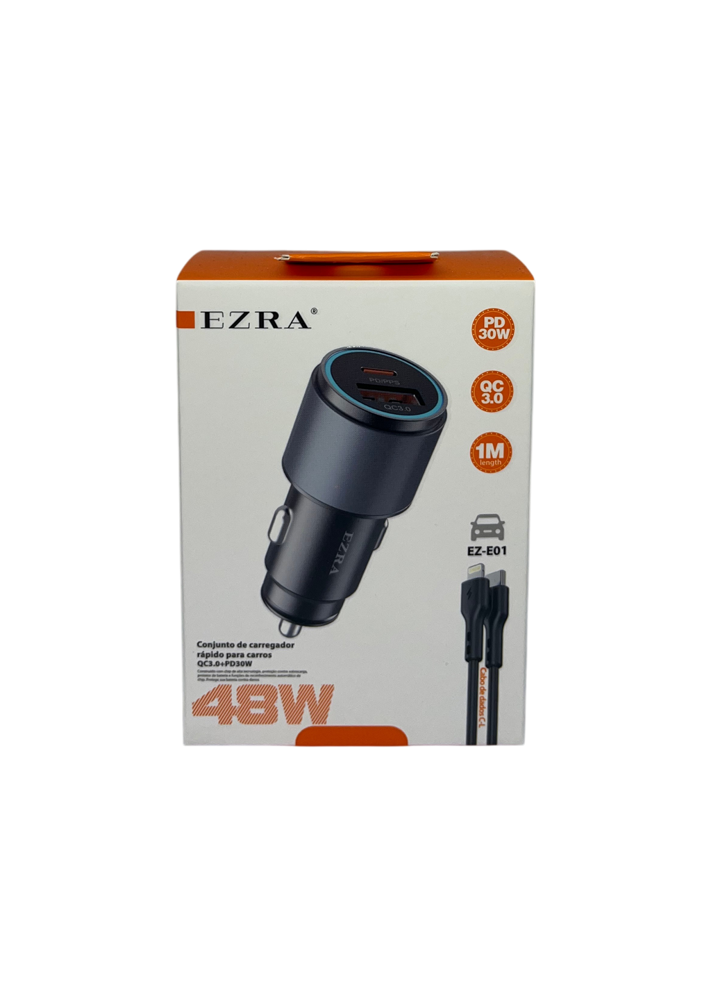 Auto punjač EZ-E01 sa kablom USB-C na Lightning