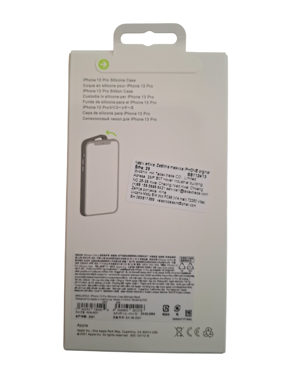 Silikonska maska za iPhone 13 Pro (MagSafe) - crna